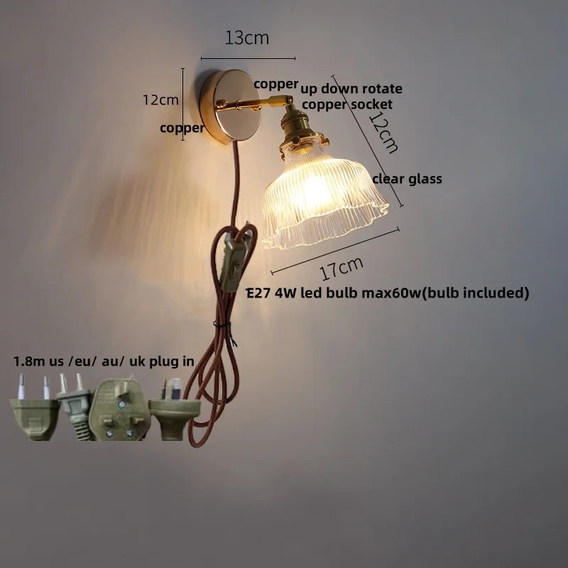 DecorBites™ Clear Glass LED Wall Sconce Modern Rotate Stair Light