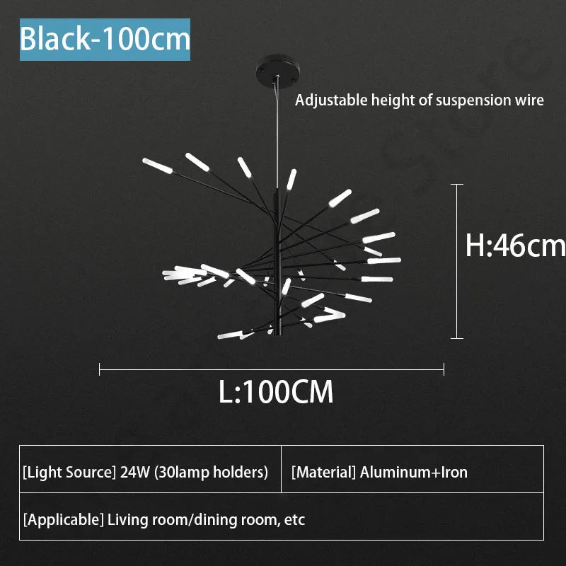 مصباح قلادة سقف الألعاب النارية LED من DecorBites™ - ديكور غرفة فاخر وعصري قابل للتعتيم