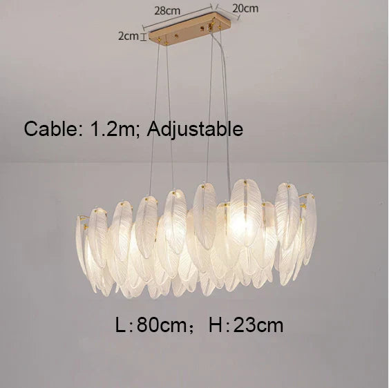 DecorBites™ ثريا ريش ذهبية بإضاءة LED معلقة لديكور المنزل