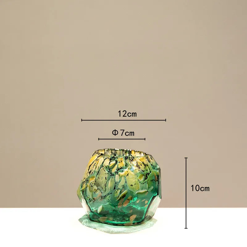 DecorBites™ Gradients Black Glass Vase Terrarium Pot Bowl Desktop Organization Blooms Pots