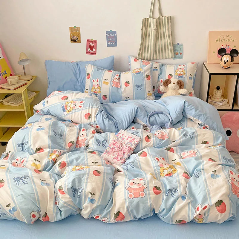 DecorBites™ Cloud Cotton Printed Bedding Sets | Super Soft Quilt Set for School Home Twin King