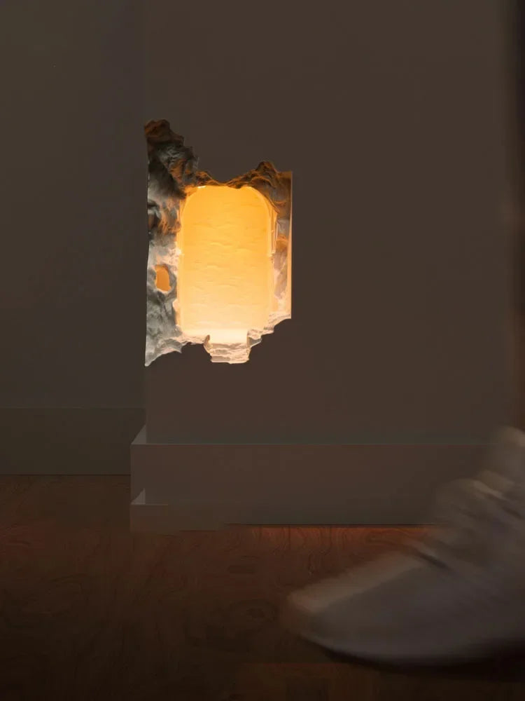 DecorBites™ Embedded Night Light Gypsum Corner Wall Sconces for Corridor Stair Background
