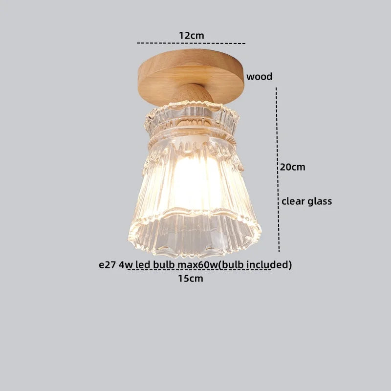 DecorBites™ Clear Glass LED Ceiling Light Fixture for Modern Home Aisle Balcony Restaurant Hallway Lighting
