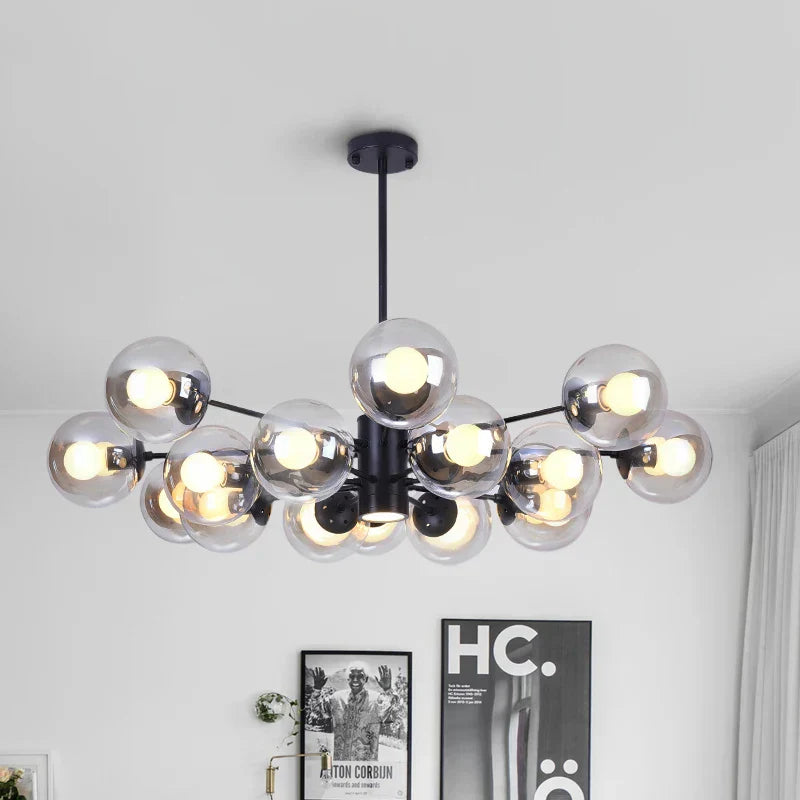 DecorBites™ Glass Ball LED Chandelier for Bedroom Dining Room - Elegant Ceiling Pendant Lamp