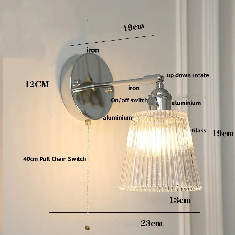 DecorBites™ Clear Glass LED Wall Lamp, Up Down Rotate, Dining Aisle Bar Light