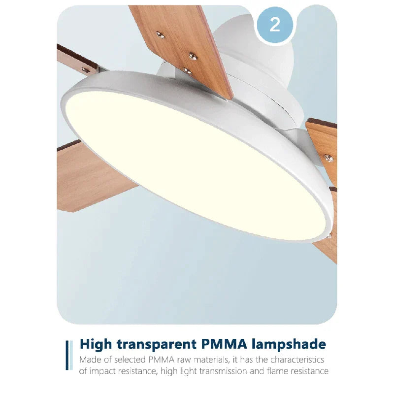 DecorBites™ 5-Blade Wooden Ceiling Fan Light with Remote Control and Adjustable Wind Speed