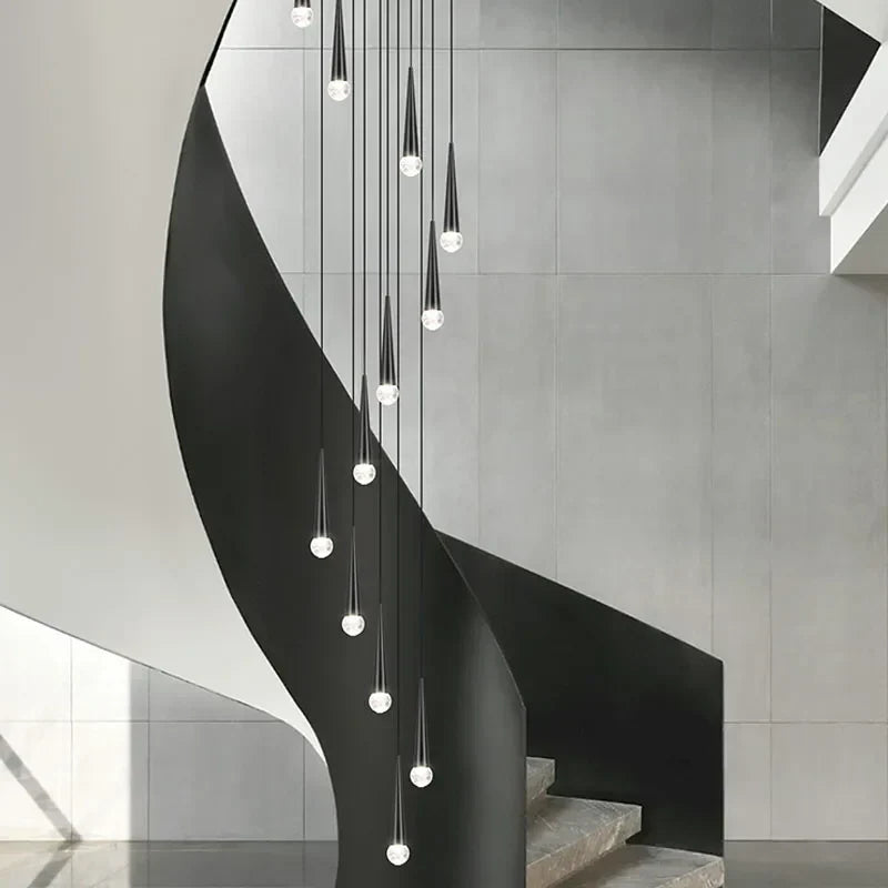 DecorBites™ Crystal LED Staircase Chandelier: Luxury Long Stair Lighting Fixture