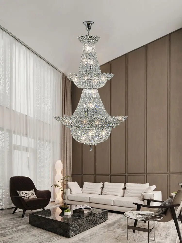 DecorBites™ Crystal LED Chandelier Light Fixture for Luxe Living Room Décor