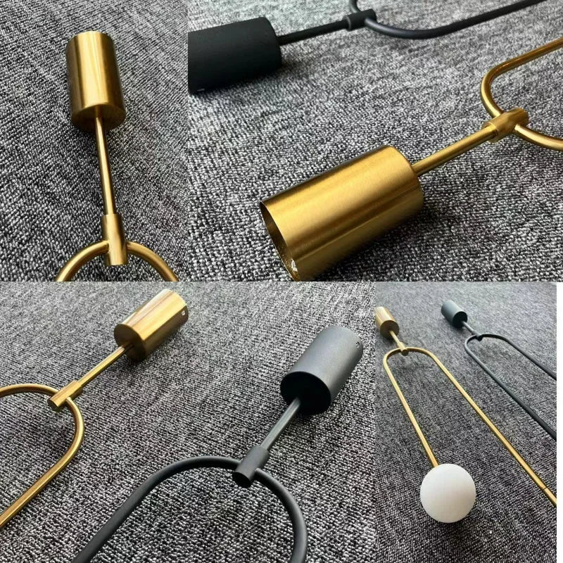 Nordic Glass Globe Pendant Light in Gold or Black