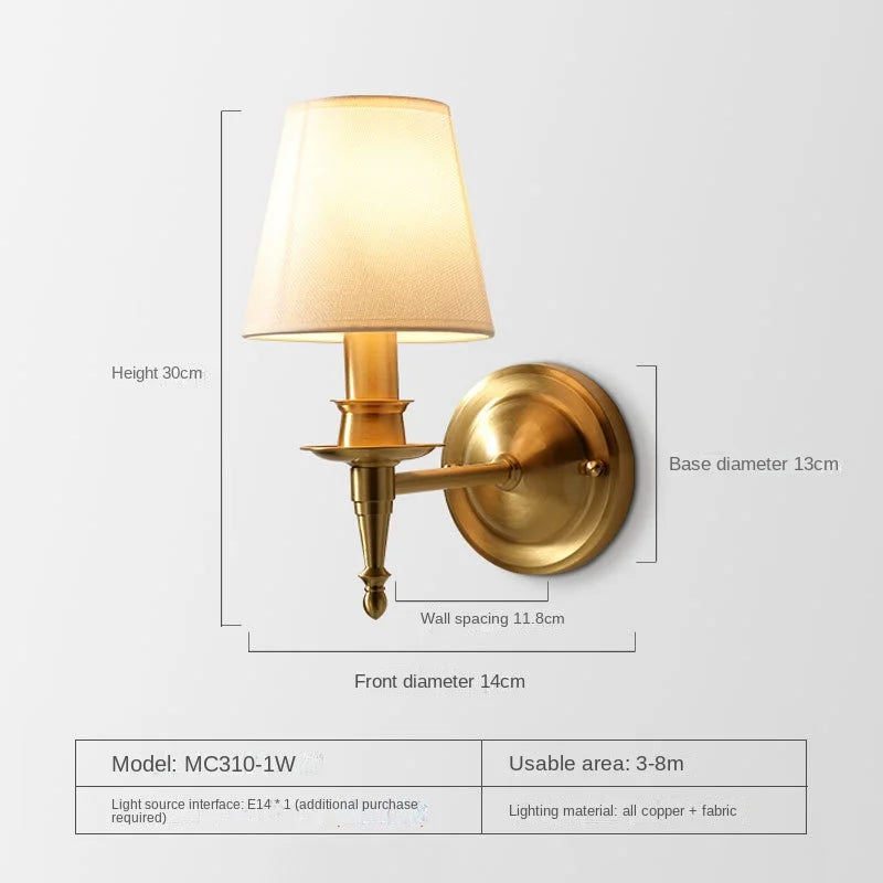 مصباح حائط نحاسي من DecorBites™: إضاءة جدارية عصرية بتقنية LED لديكور المنزل وغرفة النوم، بتصميم صناعي