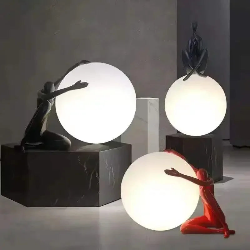 DecorBites™ Humanoid Sculpture LED Table Lamp for Bedroom & Living Room