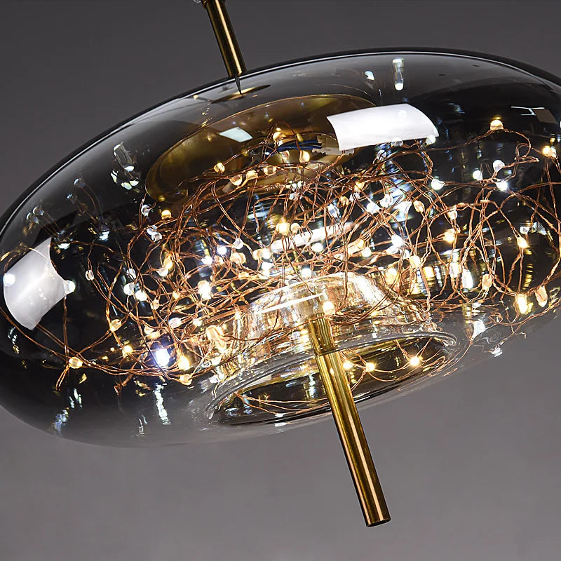 Nordic Star Glass Pendant Light With Long Cord