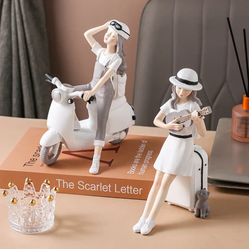 DecorBites™ تمثال فتاة كاواي لتزيين الغرف وإكسسوارات المكاتب