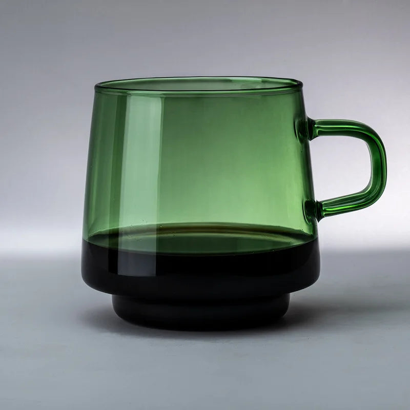 DecorBites™ 350ml Glass Coffee Mug Tea Juice Cup Heat Resistant Durable High Borosilicate