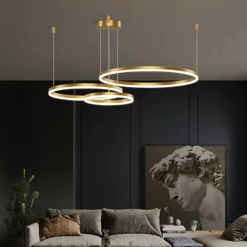 DecorBites™ Gold Ring Pendant Lights Circle Acrylic LED Ceiling Lamp