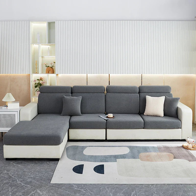 DecorBites™ Jacquard Velvet Sofa Cover - Polar Fleece Stretch Slipcovers