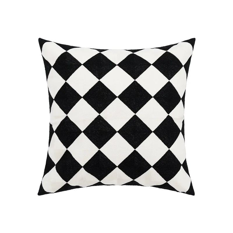 DecorBites™ Daisy Yellow Floral Geometric Pillow Cover - Soft Cozy Embroidery for Living Room