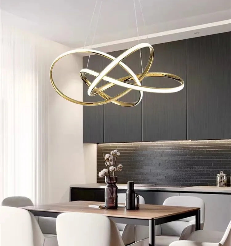 DecorBites™ Gold Ring Chandeliers for Modern Dining Room Luxury Bedroom Lighting