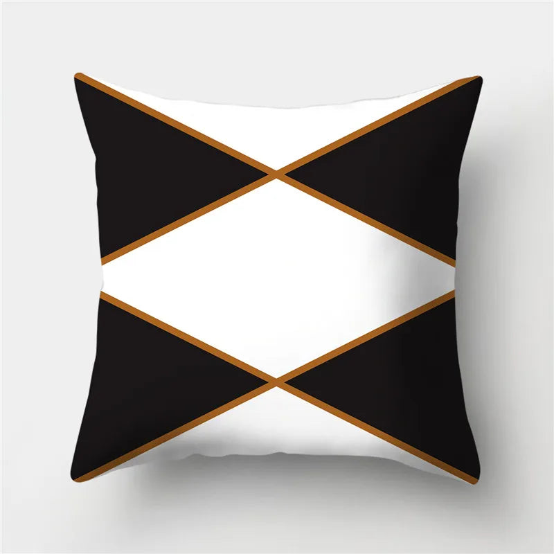 DecorBites™ Geometric Stripes Pillowcase 45x45cm Polyester Cushion Cover for Living Room