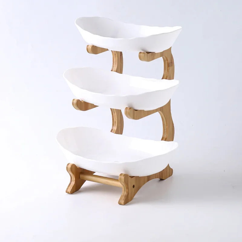 DecorBites™ 2/3 Layer Table Plates Dinnerware Fruit Bowl Salad Cake Stand Plate Bowl