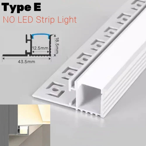DecorBites™ قناة LED ألومنيوم مدمجة بخط خصر لإضاءة الزوايا الخلفية