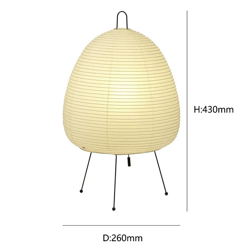 DecorBites™ Japanese Style Rice Paper Desk Lamp for Home Decor, E27 Bedroom & Study Room Lighting