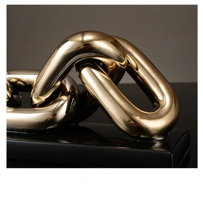 DecorBites™ Golden Chain Skeleton Lock Home Decoration Figurine