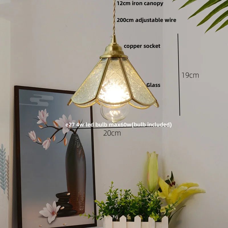 DecorBites™ Blue Glass LED Pendant Lamp - Nordic Modern Hanging Light