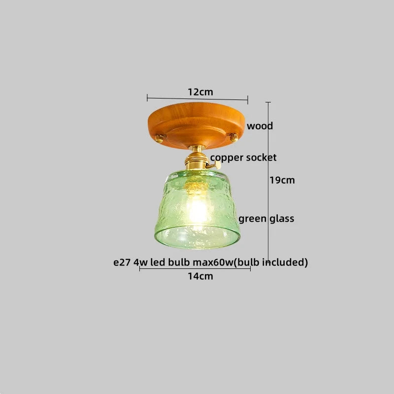 DecorBites™ Copper Wood LED Ceiling Lamp Modern Indoor Lighting Fixtures