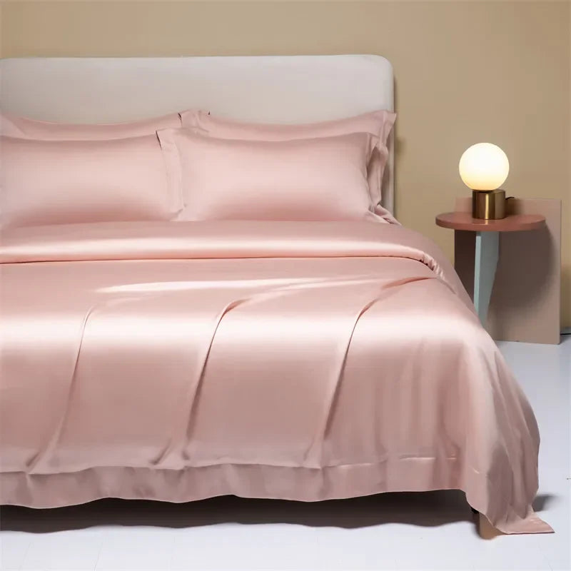 DecorBites™ طقم مفروشات من القماش الطبيعي 120S، ملاءة صيفية مبرّدة ملائمة للبشرة، مفروشات لطيفة على الجلد