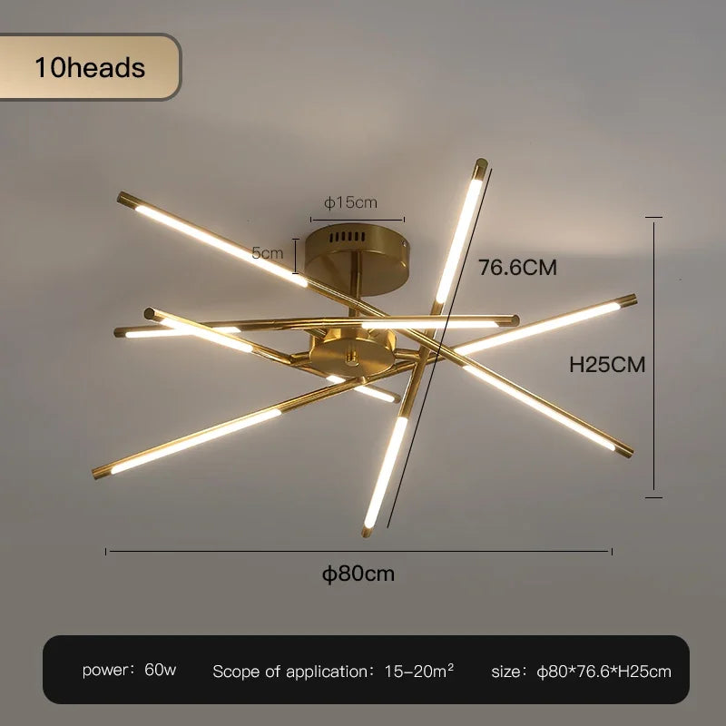 DecorBites™ Black LED Ceiling Chandelier for Nordic Modern Home Decor