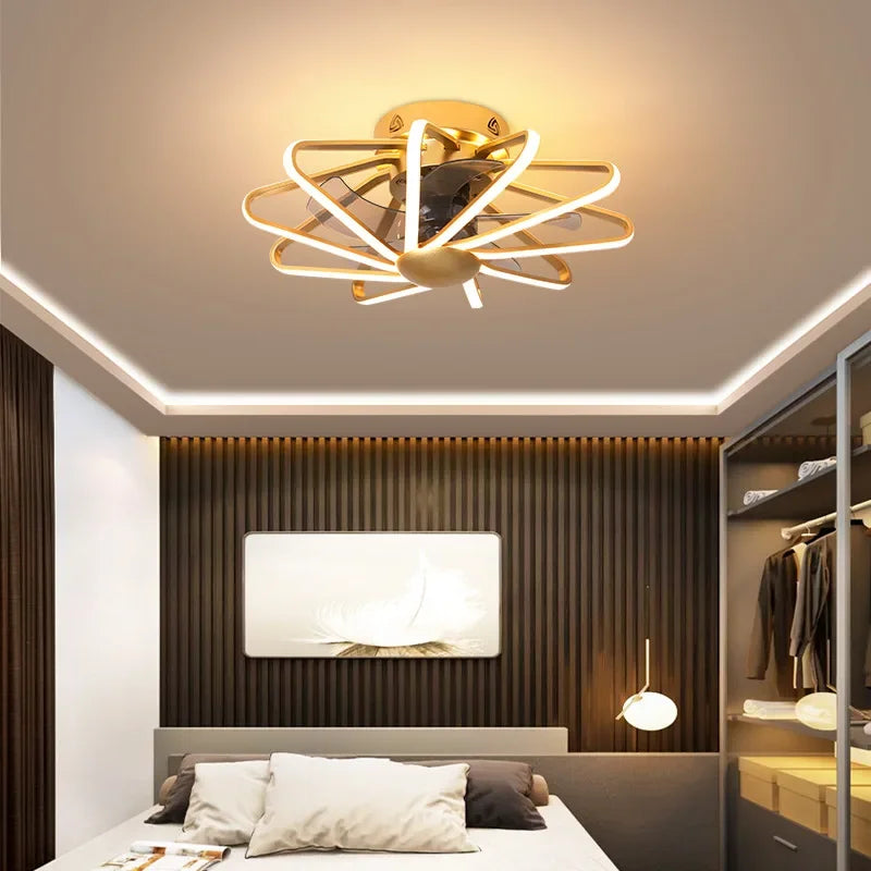 DecorBites™ Bladeless Ceiling Fan with Dimmable LED Lights and Remote - Reversible Timing, Modern Design