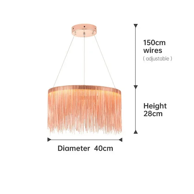 ثريا شرابة ألمنيوم LED من DecorBites™: إضاءة متدلية حديثة بتصميم الشلال لغرفة المعيشة والفنادق والقاعات