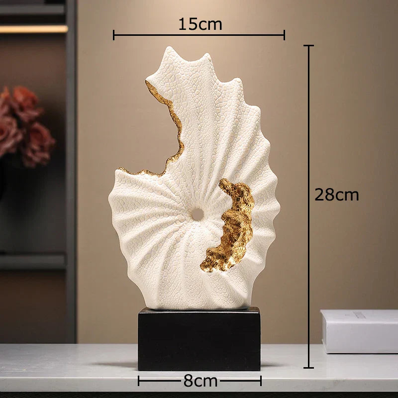 DecorBites™ Gilded Ceramic Landscape Feng Shui Desk Ornament: Abstract Room Decor & Aesthetics