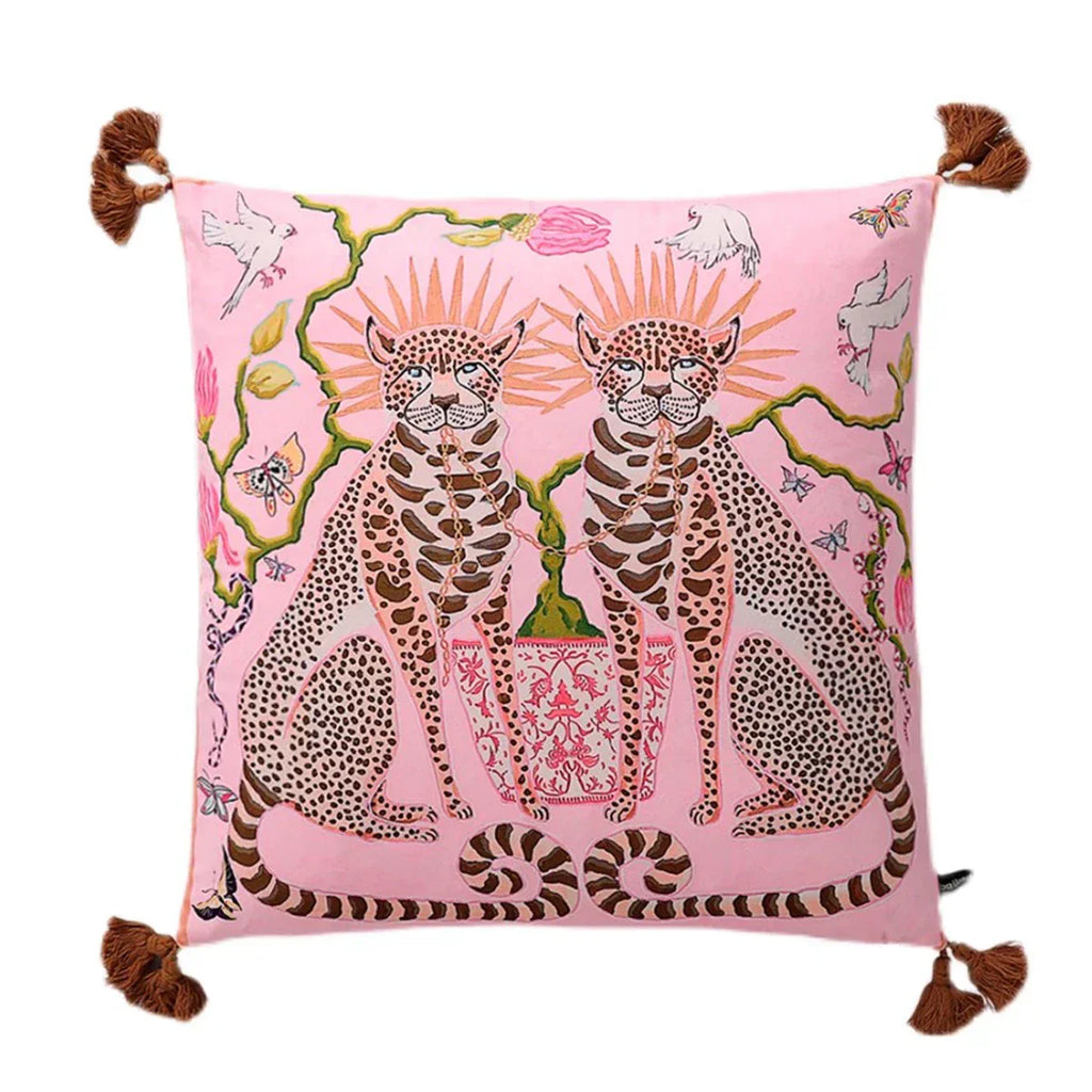 DecorBites™ Handmade Lumbar Pillow Case Lion Dog Floral Decorative Cover