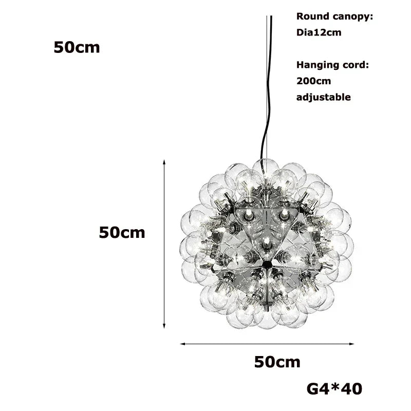 DecorBites™ Glass Bubble Kitchen Island Chandelier: LED Hanging Lamps for Dinning Room