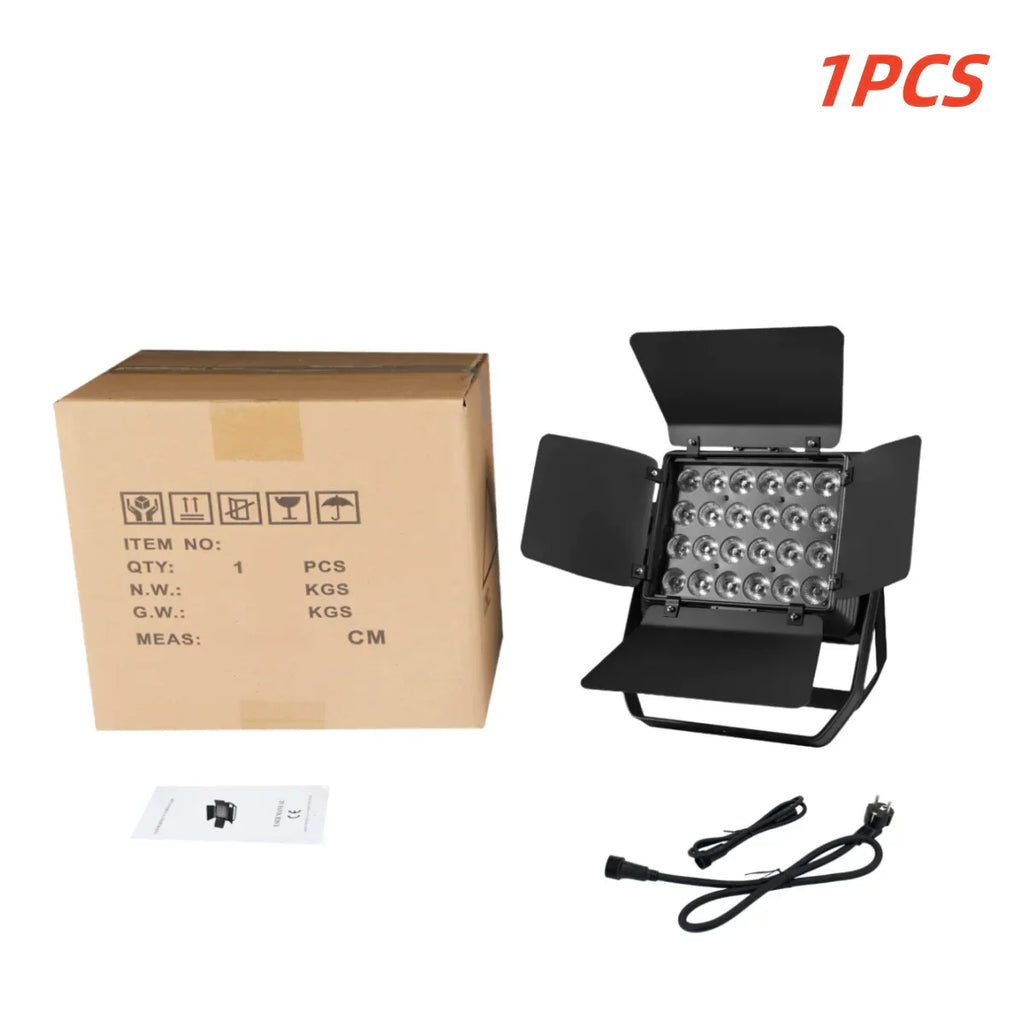 DecorBites™ 24x18W RGBWA UV LED Wall Wash Flood Light with Barn Doors