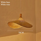 Handwoven Bamboo Straw Hat Pendant Light