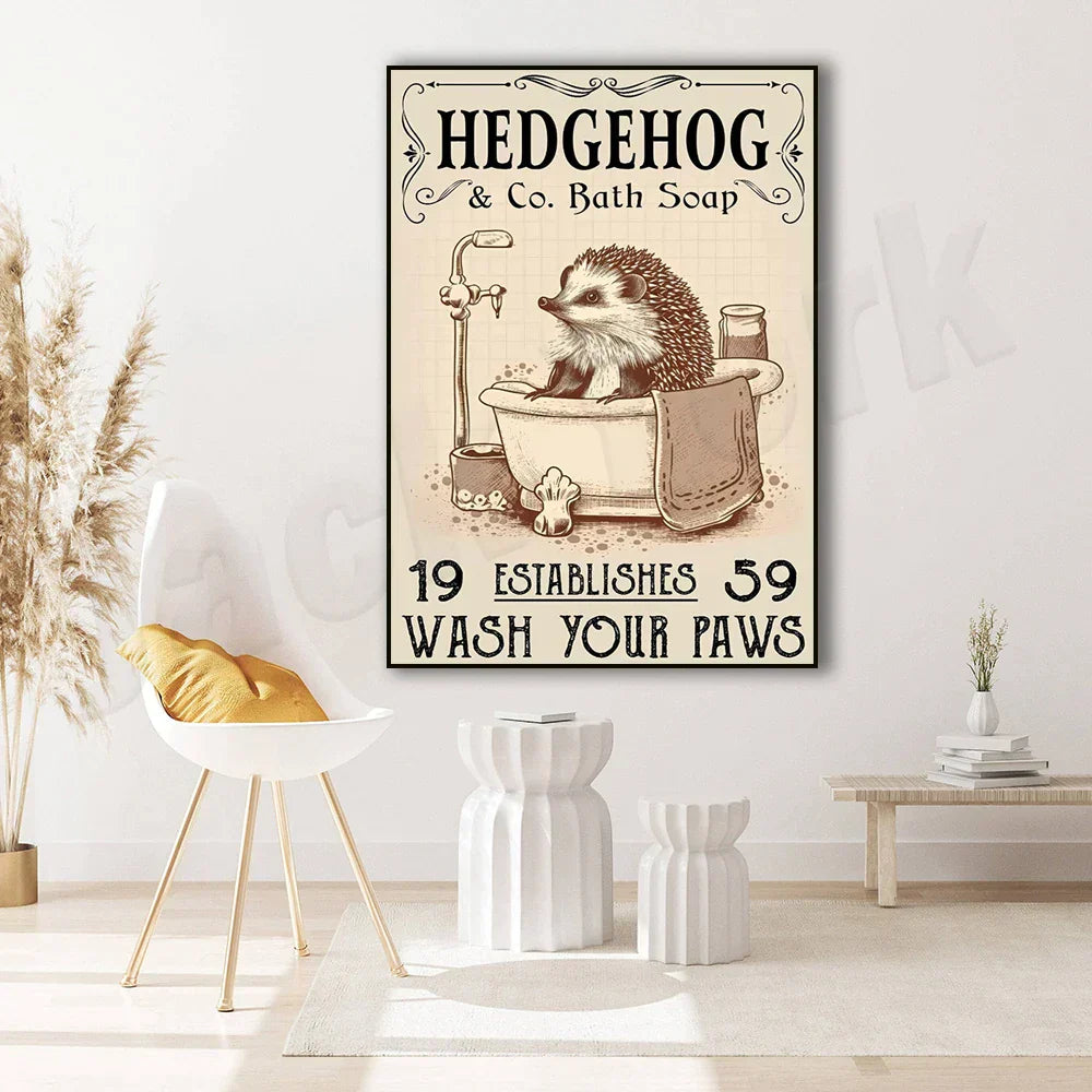 DecorBites™ صابون حمام القنفذ ملصق مخالب - ديكور حمام مضحك