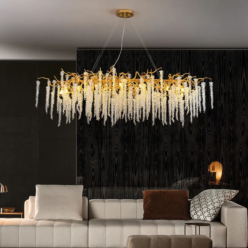 DecorBites™ Crystal Tassel Ceiling Chandelier for Luxurious Home Decor