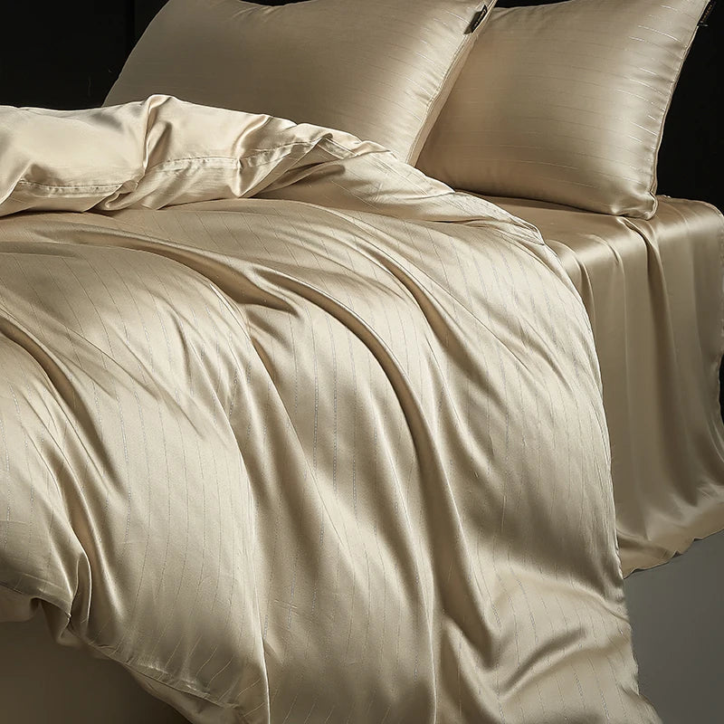 طقم سرير DecorBites™ من ألياف الأوكالبتوس الرمادي الداكن: غطاء لحاف ناعم وحريري، شرشف سرير، أغطية وسائد