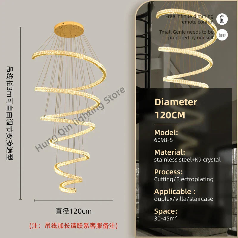 DecorBites™ Crystal Pendant Chandelier for Living & Dining Room Lighting