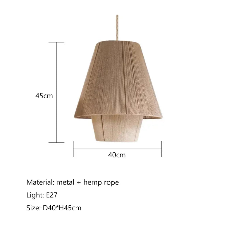 DecorBites™ Hemp Rope Rattan Weave LED Chandelier for Home Decor and Lighting