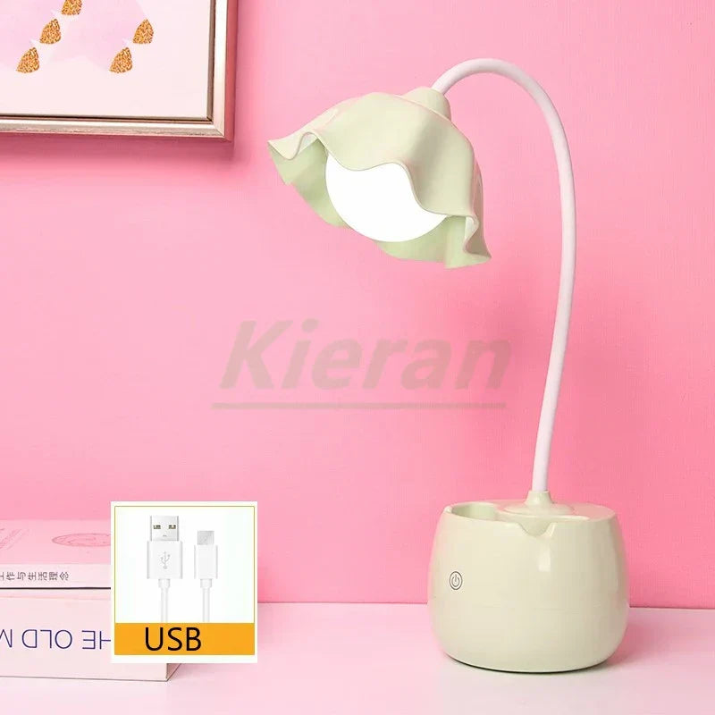 مصباح أرضي لوتس DecorBites™: مصباح مكتب LED حديث لغرفة النوم والدراسة وغرفة المعيشة