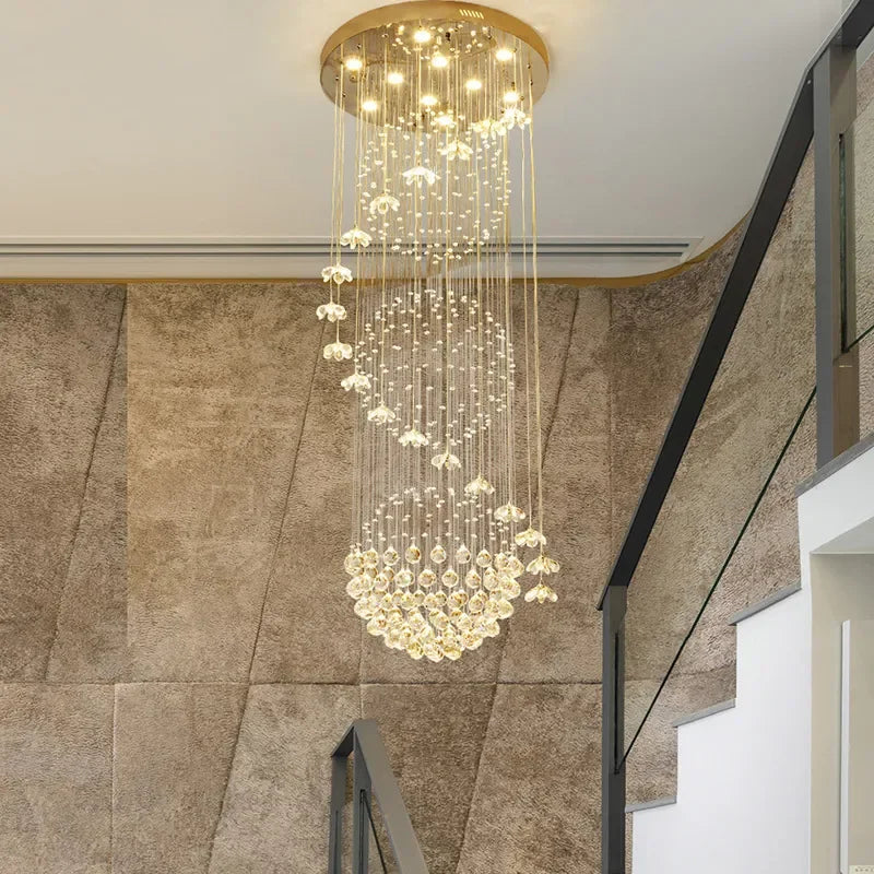 DecorBites™ Crystal Hanging Chandelier Indoor Lighting Fixture for Staircase Room Decor
