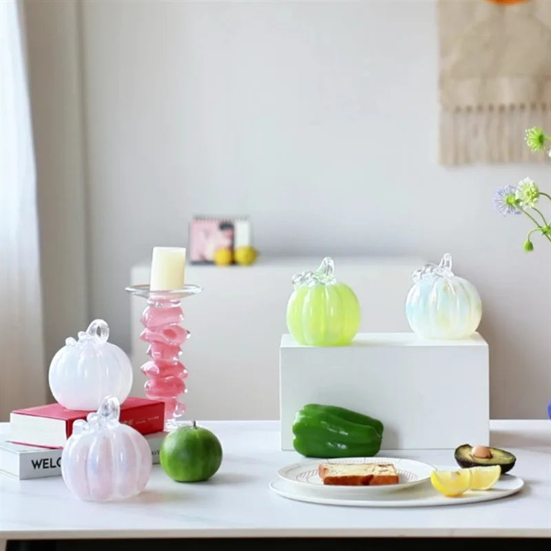 DecorBites™ تمثال اليقطين الزجاجي المتدرج لديكور المنزل