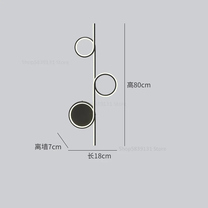 DecorBites™ Circle Straight Bar Wall Lamp | Modern Nordic LED Bedroom Living Room Decor