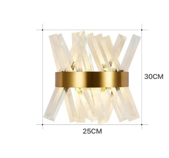 DecorBites™ مصباح حائط زجاجي كريستالي ذهبي لديكور غرف النوم الفاخرة