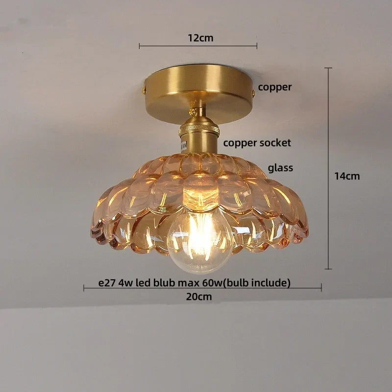 DecorBites™ Crystal Glass LED Ceiling Lamp Modern Luxury Interior Lighting Fixture