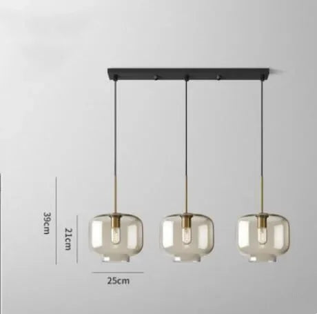 ثريا إضاءة معلقة زجاجية صناعية كلاسيكية DecorBites™ LED للمطاعم والمطابخ